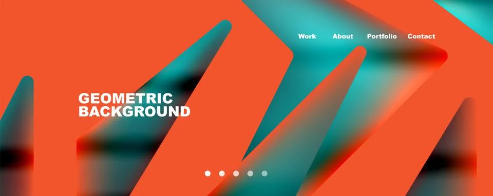 Bright colorful triangular shapes abstract background with fluid color effect Illustrazione stock