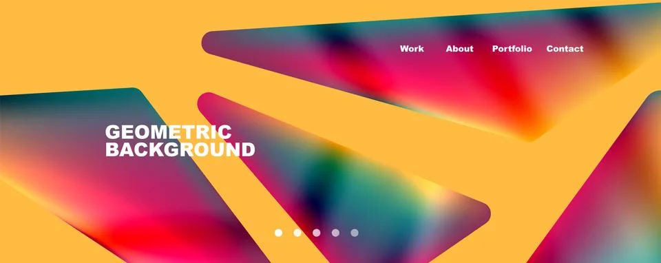 Bright colorful triangular shapes abstract background with fluid color effect Stock Illustration