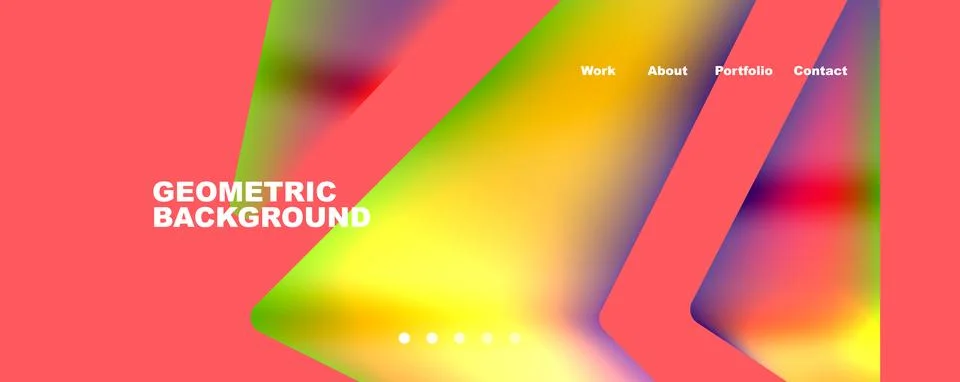 Bright colorful triangular shapes abstract background with fluid color effect Stock Illustration
