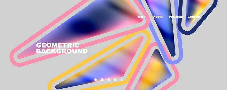 Bright colorful triangular shapes abstract background with fluid color effect 스톡 일러스트