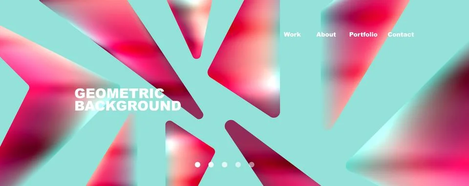 Bright colorful triangular shapes abstract background with fluid color effect Illustrazione stock