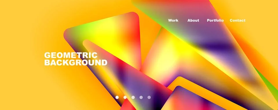 Bright colorful triangular shapes abstract background with fluid color effect Stock Illustration