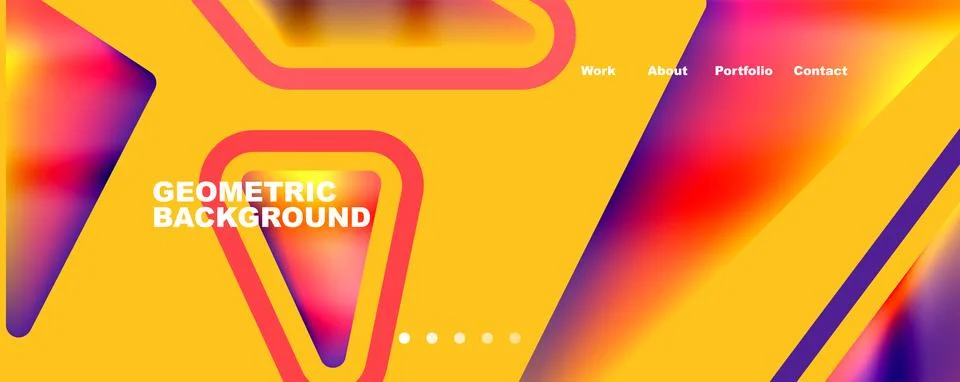 Bright colorful triangular shapes abstract background with fluid color effect 스톡 일러스트
