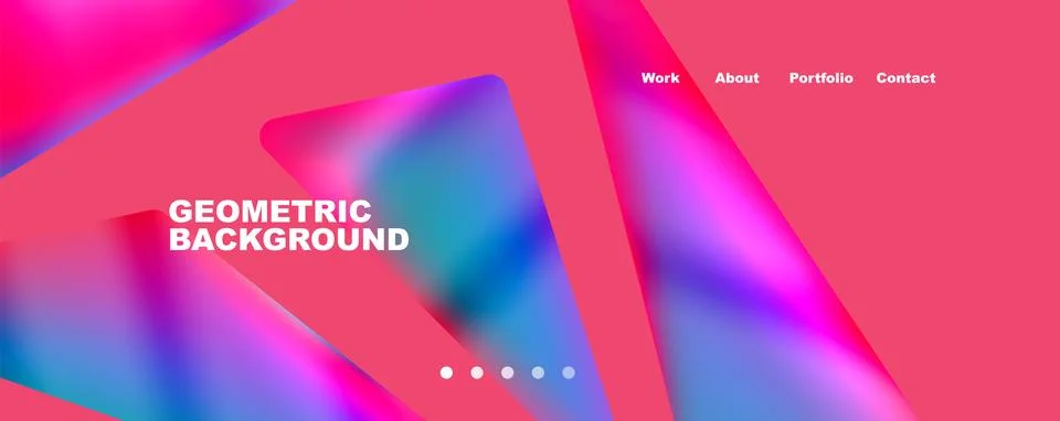 Bright colorful triangular shapes abstract background with fluid color effect Stockillustratie