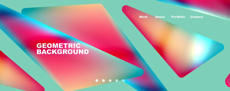 Bright colorful triangular shapes abstract background with fluid color effect Stock Illustration