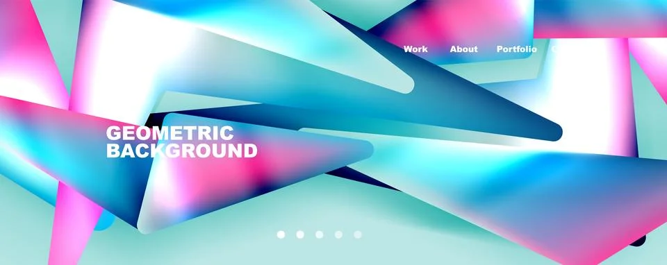 Bright colorful triangular shapes abstract background with fluid color effect イラスト素材