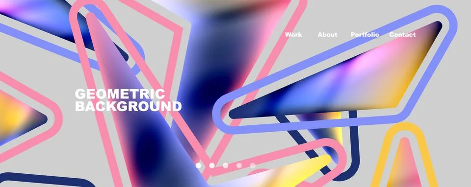 Bright colorful triangular shapes abstract background with fluid color effect Stock Illustration