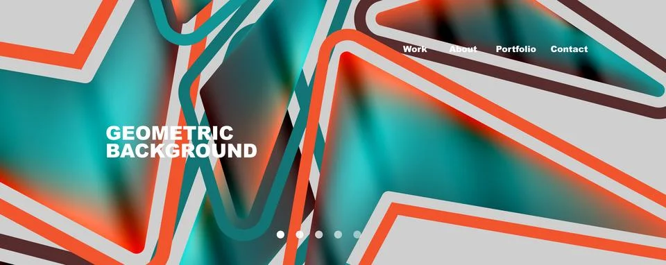 Bright colorful triangular shapes abstract background with fluid color effect Stock Illustration