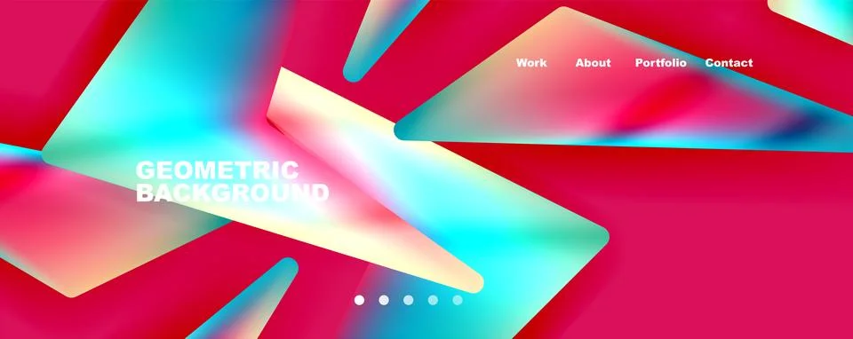 Bright colorful triangular shapes abstract background with fluid color effect Stock Illustration