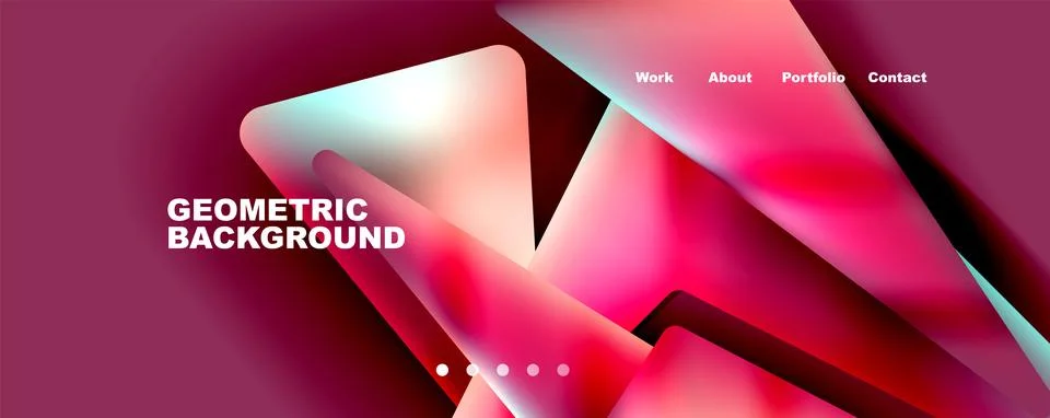 Bright colorful triangular shapes abstract background with fluid color effect Stock Illustration