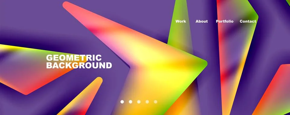 Bright colorful triangular shapes abstract background with fluid color effect Stock Illustration