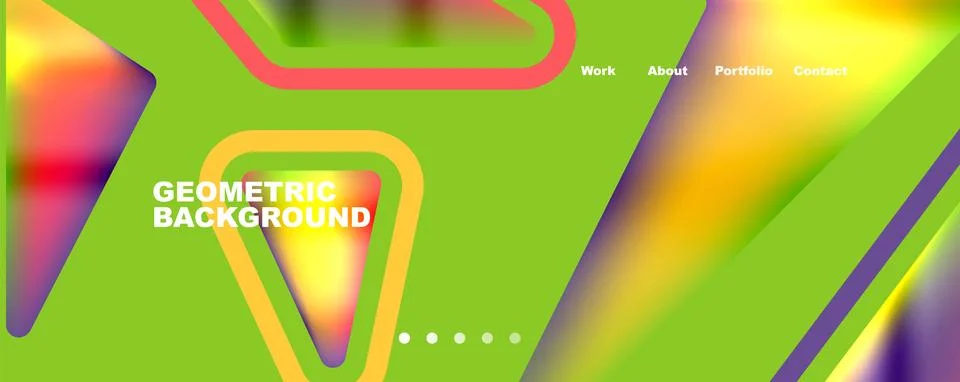Bright colorful triangular shapes abstract background with fluid color effect 库存插图