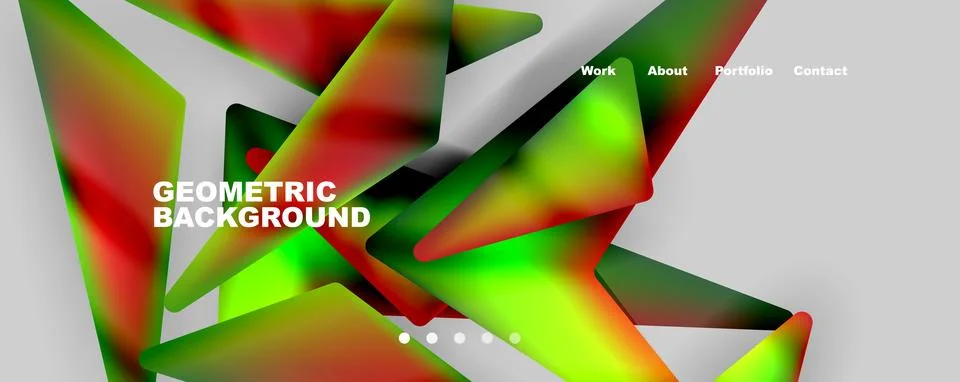Bright colorful triangular shapes abstract background with fluid color effect Stock Illustration