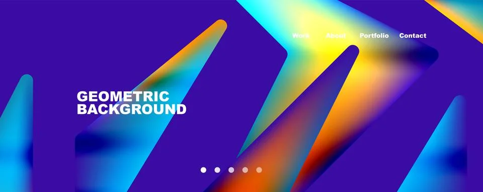 Bright colorful triangular shapes abstract background with fluid color effect Stock Illustration