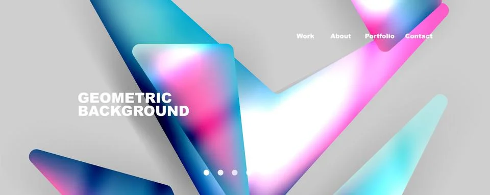 Bright colorful triangular shapes abstract background with fluid color effect Stock Illustration