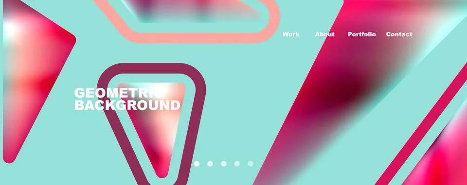 Bright colorful triangular shapes abstract background with fluid color effect Stock Illustration