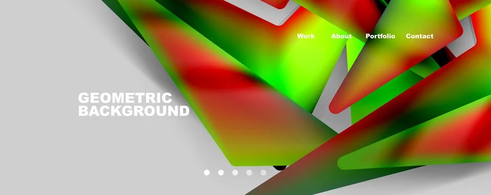Bright colorful triangular shapes abstract background with fluid color effect Stock Illustration