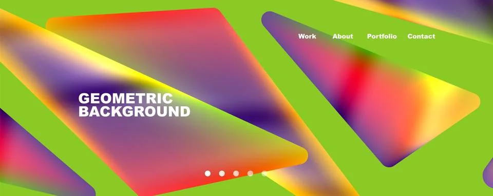 Bright colorful triangular shapes abstract background with fluid color effect Stock Illustration