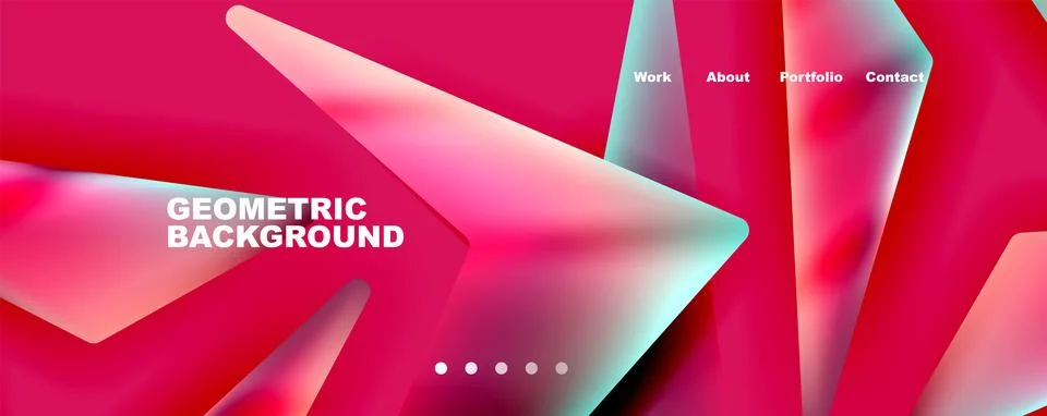 Bright colorful triangular shapes abstract background with fluid color effect Stock Illustration