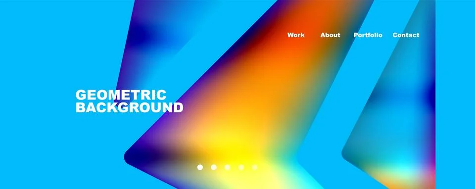 Bright colorful triangular shapes abstract background with fluid color effect 库存插图