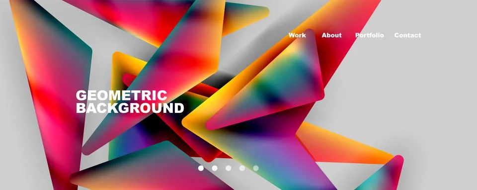 Bright colorful triangular shapes abstract background with fluid color effect Stockillustratie
