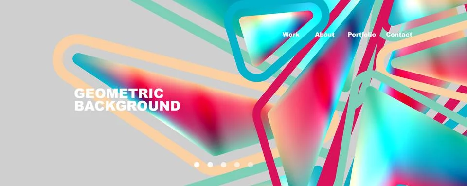 Bright colorful triangular shapes abstract background with fluid color effect Stock Illustration