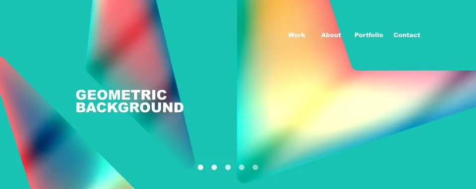Bright colorful triangular shapes abstract background with fluid color effect Stock Illustration