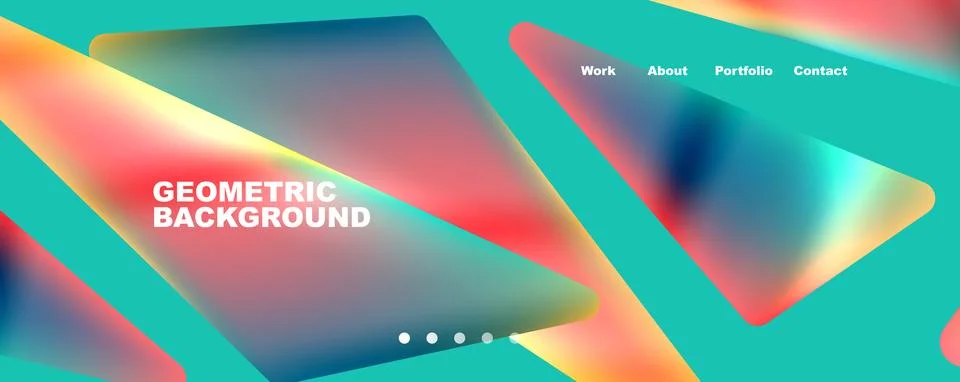 Bright colorful triangular shapes abstract background with fluid color effect 스톡 일러스트