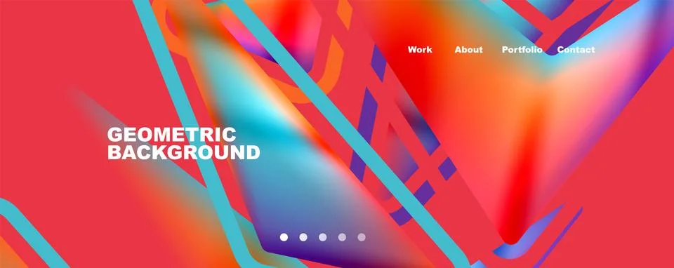Bright colorful triangular shapes abstract background with fluid color effect 스톡 일러스트
