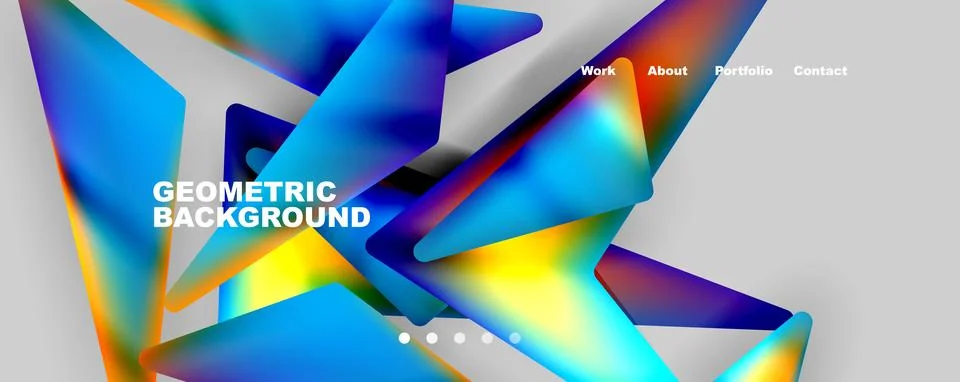 Bright colorful triangular shapes abstract background with fluid color effect イラスト素材