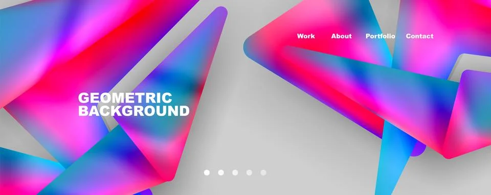 Bright colorful triangular shapes abstract background with fluid color effect Stock Illustration