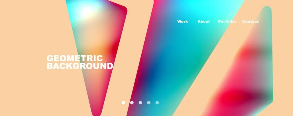 Bright colorful triangular shapes abstract background with fluid color effect 스톡 일러스트