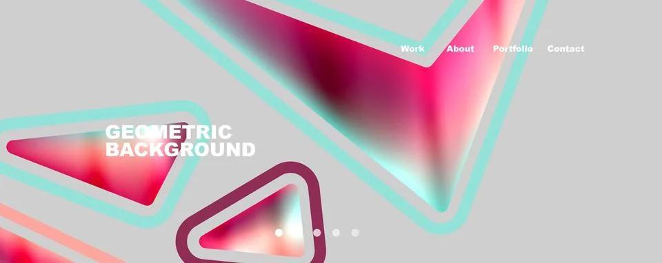 Bright colorful triangular shapes abstract background with fluid color effect Stock Illustration