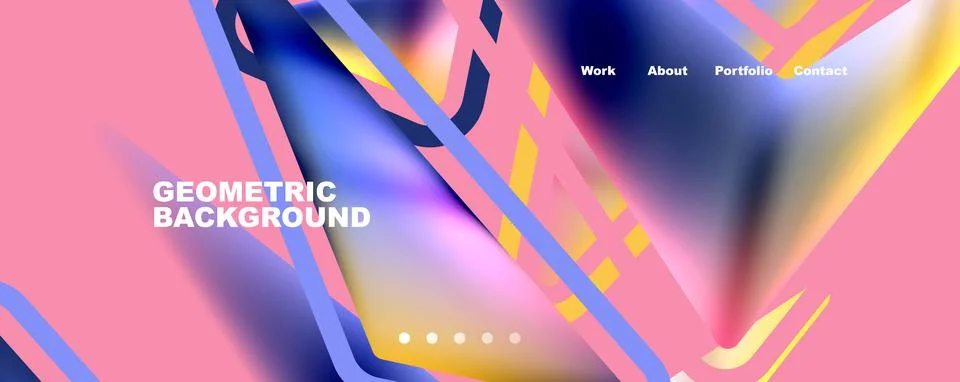 Bright colorful triangular shapes abstract background with fluid color effect 스톡 일러스트