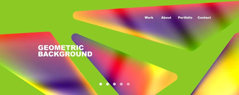 Bright colorful triangular shapes abstract background with fluid color effect 库存插图