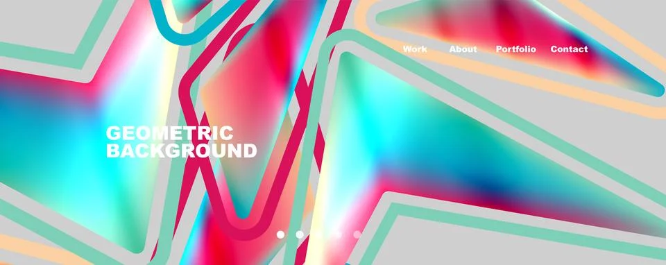 Bright colorful triangular shapes abstract background with fluid color effect 스톡 일러스트