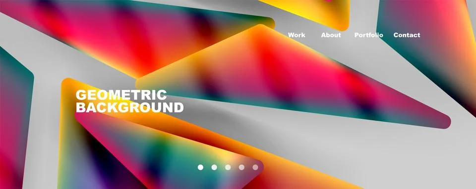 Bright colorful triangular shapes abstract background with fluid color effect Stock Illustration