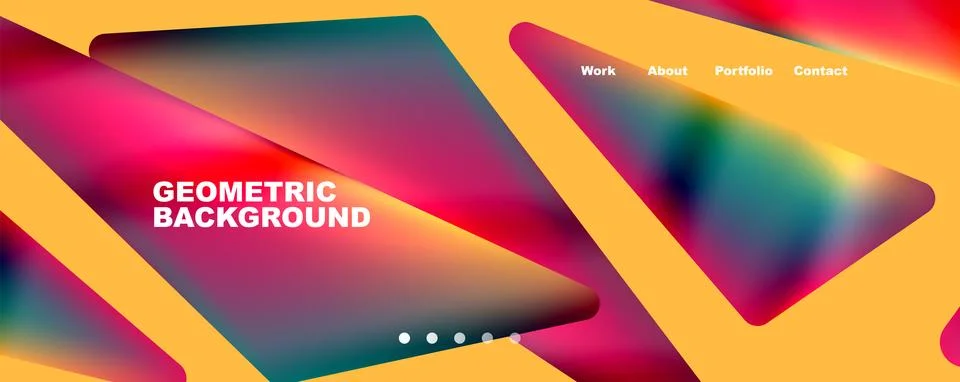 Bright colorful triangular shapes abstract background with fluid color effect イラスト素材