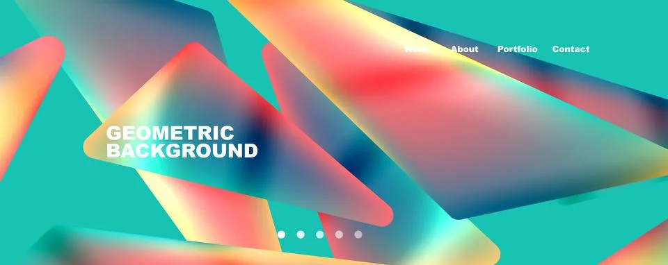 Bright colorful triangular shapes abstract background with fluid color effect Stock Illustration