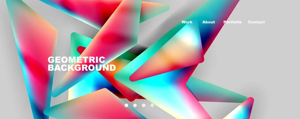 Bright colorful triangular shapes abstract background with fluid color effect Stock Illustration