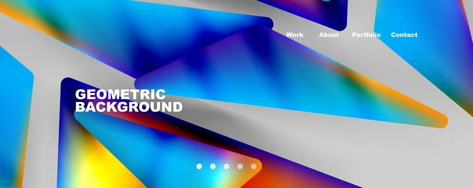 Bright colorful triangular shapes abstract background with fluid color effect イラスト素材