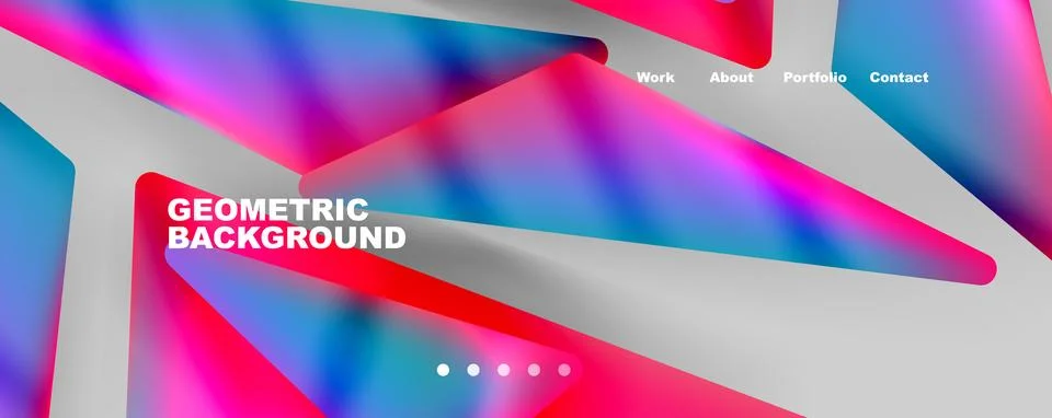 Bright colorful triangular shapes abstract background with fluid color effect Stock Illustration