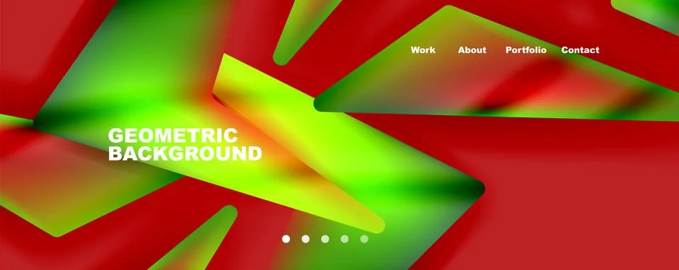 Bright colorful triangular shapes abstract background with fluid color effect イラスト素材