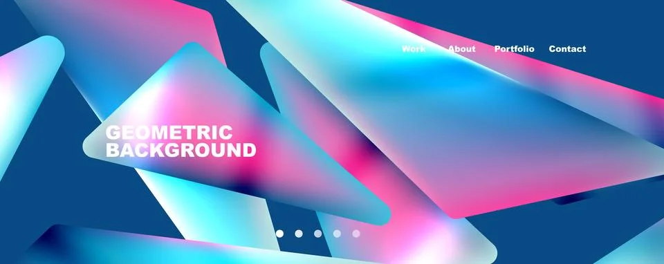 Bright colorful triangular shapes abstract background with fluid color effect Stock Illustration