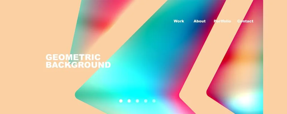 Bright colorful triangular shapes abstract background with fluid color effect Stock Illustration