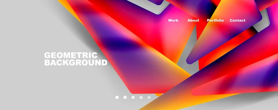 Bright colorful triangular shapes abstract background with fluid color effect Stock Illustration