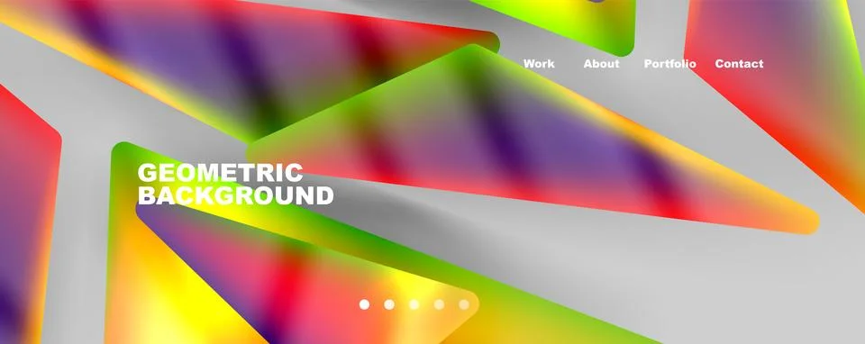 Bright colorful triangular shapes abstract background with fluid color effect Stock Illustration