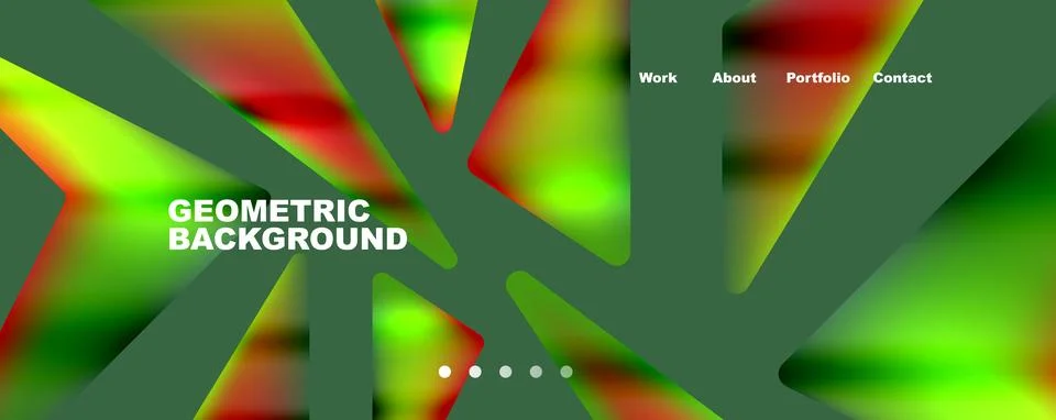Bright colorful triangular shapes abstract background with fluid color effect 库存插图