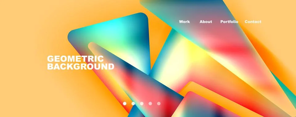 Bright colorful triangular shapes abstract background with fluid color effect Stock Illustration