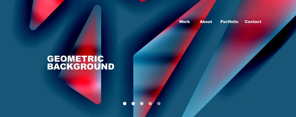 Bright colorful triangular shapes abstract background with fluid color effect 库存插图